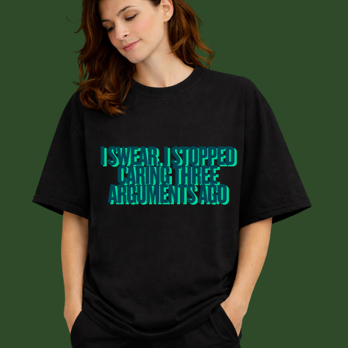 I Swear, I stopped – Couple's Oversized Tee