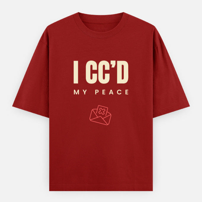 AttireBae I CCd My Peace red oversized attitude tee India