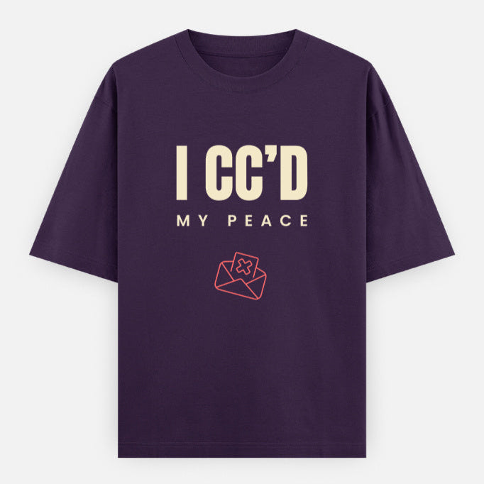 AttireBae I CCd My Peace purple oversized attitude tee India