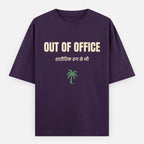 AttireBae Out Of Office Hindi bilingual purple oversized graphic tee India