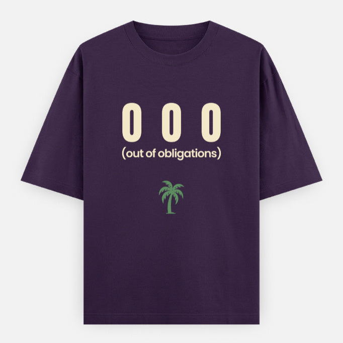 AttireBae OOO out of obligations purple oversized graphic tee India