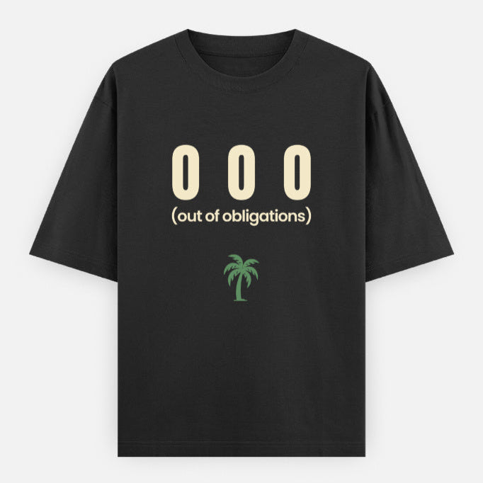 AttireBae OOO out of obligations black oversized graphic tee India