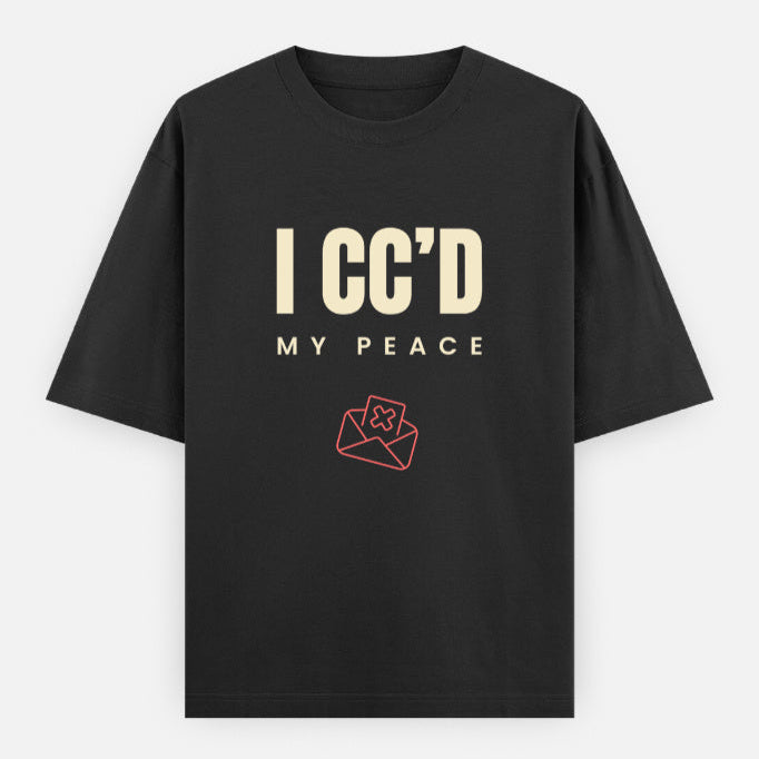 AttireBae I CCd My Peace black oversized attitude tee India