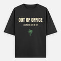 AttireBae Out Of Office Hindi bilingual black oversized graphic tee India