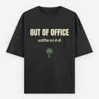 AttireBae Out Of Office Hindi bilingual black oversized graphic tee India