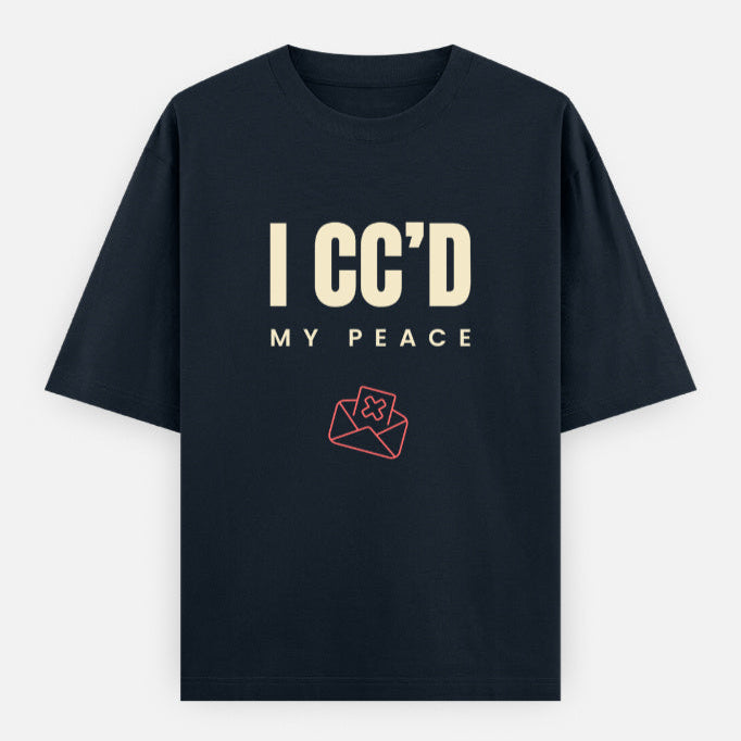 AttireBae I CCd My Peace navy blue oversized attitude tee India
