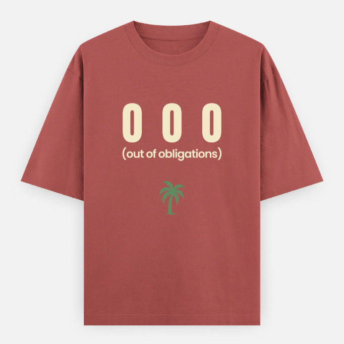 AttireBae OOO out of obligations coral oversized graphic tee India