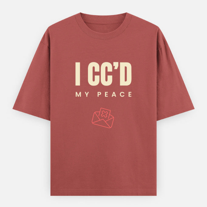 AttireBae I CCd My Peace coral oversized attitude tee India