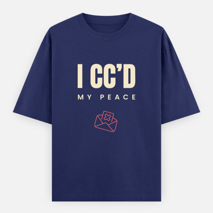 AttireBae I CCd My Peace roal blue oversized attitude tee India