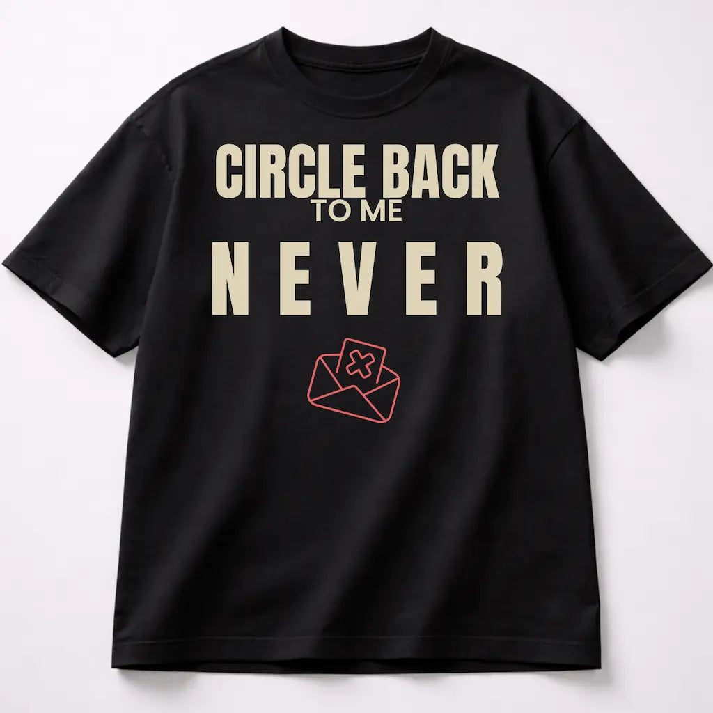 AttireBae Circle Back To Me Never black oversized slogan tee India