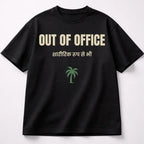 AttireBae Out Of Office Hindi bilingual black oversized graphic tee India
